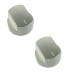 2 x Silver Oven Cooker Hob Control Knob Switch For Stoves 444445107 444445108