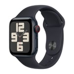 Apple Watch SE GPS + Cellular 40 mm Midnat aluminium urkasse med Midnat sportsrem - M/L