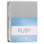 AmeliaHome Ruby -muotoonommeltu lakana, hopea 140x200