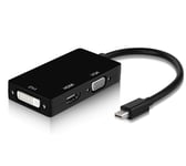 QGECEN 3 in 1 Mini Displayport to HDMI DVI VGA Adapter, Thunderbolt to HDMI DVI VGA Converter Cable for Apple MacBook Air iMac Mac Mini, Surface Pro, Surface Book