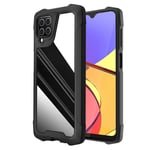 Case for Samsung Galaxy A12, Shiny Metal Back Cover (Black)