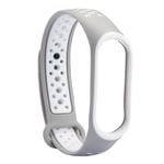 Xiaomi Mi Band 3 two-tone flexible watch band replacement - White / Light Grey