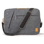 ZYDP Laptop Case bag Should Messenger bag 17.3 15.6 15.4 14 Canvas Waterproof Leather Bag For Macbook Pro 15 (Color : Dark grey, Size : 15.6-inch)