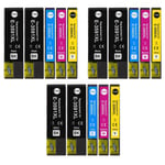 15 Ink Cartridges XL (Set+Bk) to replace Epson T3596 + T3591 (35XL) Compatible