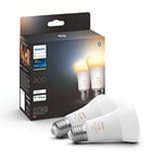 Philips Hue White Ambiance Smart Light Bulb 60W - 800 Lumen 2 Pack [E27 Edison Screw] with Bluetooth. Works with Alexa, Google Assistant and Apple Homekit.
