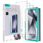 ESR for Samsung Galaxy S24 Ultra Screen Protector, 3 Pack Tempered Glass with Easy Installation Frame for Samsung Galaxy S24 Ultra, Military-Grade Protection, Ultra Tough, Scratch Resistant