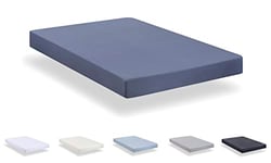 Todocama - Drap Housse réglable en Microfibre brossé Extra Doux. Lit 180 x 190/200 cm, Bleu-Gris