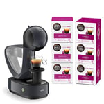 Nescafé Dolce Gusto Krups Machine à café + 6 boites de capsules, Cafetière multi-boissons froides ou chaudes, Grand réservoir amovible, Pression 15 bars, Mode Eco, Infinissima, Gris YY4617FD