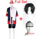 One Piece Portgas D Ace Cosplay Kostym Vuxen Anime Kimono et W Full Set S