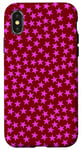 Coque pour iPhone X/XS Rouge et rose, étoiles