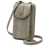 S-ZONE Femme Sac à bandoulière pour Téléphone Portable en cuir PU Avec Blocage RFID étui de Téléphone Portable Vintage avec Fentes pour Téléphone Portable de Moins de 6,7"