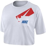 Nike DC7189-100 W NK Dry GRX Crop Top T-Shirt Womens White/(Black) L