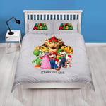 Super Mario Double Duvet Cover & Pillowcase Bed Set Gamer Bros Official Nintendo