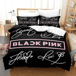 B08 Blackpink 3D-tryckt sängklädesset påslakan örngott present till barn [HK] AU single 140x210cm