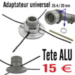 TETE DEBROUSSAILLEUSE universelle ALU 4 fil avec adaptateur pour renvoi d'angle