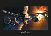 Komar Star Wars Classic RMQ Endor Orbit War – Taille : 70 x 50 cm Tableau mural (sans cadre)