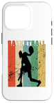 Coque pour iPhone 16 Pro Ballon de basket vintage pour homme et femme, rétro vieilli