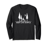 Midnight Vintage Camping Tent Woods Keep Life Simple Outdoor Long Sleeve T-Shirt