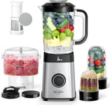 Sangcon Blenders for Kitchen and Food Processor Combo, 5 in 1 Jug Blender for