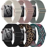 6-pack stretchig nylon solo loop för Apple Watch band serie Ultra Watch 8 7 6 5 4 3 2 1 (38/40/41mm)