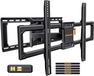 Perlegear UL-Listed Full Motion TV Wall Bracket for 42–90 Inch TVs up to 68KG, Universal Dual Arm TV Bracket with Tool-Free Tilt, Swivel, Extension, Max VESA 600 x 400mm, PGLF16