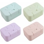 4 Pack Boite Savon(Vert, Bleu, Violet, Rose) Voyage Portable Porte Savon avec Couvercle Porte-Savon en Plastique Etanche pour Salle de