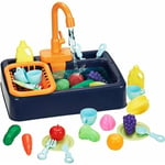 Ensemble de Jouets pour évier de Cuisine, Jouets de Cuisine avec Lave-Vaisselle à Circuit d'eau, Jouets de Jeu de Rôle pour Enfants avec Cadeaux