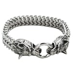 Klassiskt djur Viking Dubbel drake Varg huvud Herrar Armband Fa