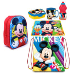 Mickey Disney Juni Sac à Dos 3D École Maternelle Brot Canette, Boîte Gourde Mug