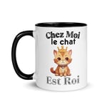 Tasse Mug Chat Félin Chaton Passion Humour Drôle Marrant Fan Cadeau Élégant Animaux de compagnie Fille Femme Homme (Le Chat est Roi)