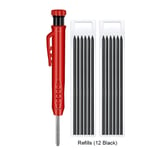 Set A Refill x 2 Jeu de crayons de menuisier solide pour la Construction, taille-crayon mécanique intégré pour trous profonds avec recharges, marqueur pour le travail du bois ""Nipseyteko