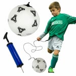 Football Skills Training Set Practise Keep Ups Size 5 Ball On Elastic With Pump