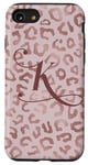 iPhone SE (2020) / 7 / 8 Letter K Initial Leopard Rose Pink Cheetah Monogram Case