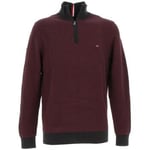 Pull Tommy Hilfiger  2-tone zip mock black/deep rouge