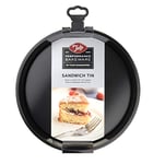 Tala Performance, Loose Base Round Sandwich Cake Tin, Professional Gauge Carbon Steel with Whitford Eclipse Non-Stick Coating, 9 Inch / 23cm Cake Pan, black