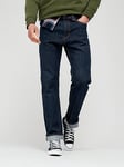 Levi's 505 Regular Fit Jeans - Dark Rinse - Dark Blue, Dark Rinse, Size 30, Inside Leg S=30 Inch, Men