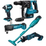 Pack 5 outils 18V (DTD154 + DJR183 + DHR243 + DTM51 + DCL180) + 3 batteries 5Ah + chargeur + coffret MAKPAC - MAKITA - DLX5045TJ - Noir