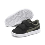 Puma Mixte Enfant Smash V2 Buck V Inf Baskets, Noir Black-Burnt Olive White 11, 25 EU