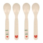 LÄSSIG Set de cuillères pour enfants (4 pièces) Couverts pour enfants sans mélamine, sans BPA, lavables au lave-vaisselle et au micro-ondes/Spoon Set Happy Rascals Heart