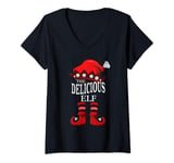 Femme The Delicious Elf Matching Group Family Christmas Gift T-Shirt avec Col en V