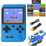 Mini Consoles de Jeux Portables Retro, Console de Jeux Retro FC Game Console 2.8 Pouces 400 Classique Jeux - Blue