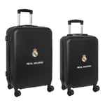 Set of suitcases Real Madrid C.F. + mediano 24 Trolley Navy Blue 40 x 63 x 26