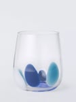 John Lewis Confetti Smudge Glass Tumbler, 400ml, Blue