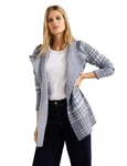 Cecil Tos Check Veste en Tricot avec Capuche à Carreaux, Bleu Marine (True Navy), M Femme