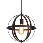 Lampe Suspension Industrielle Vintage E27 Métal Noir Lustre de Cuisine Suspension avec Câble Réglable 100CM Pour Escalier, Cuisine, Salon, Café, Hôtel