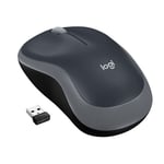 LOGITECH – M185 wireless, 2 buttons + scroll, nano-receiver, USB, grey (910-002235)