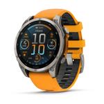 Garmin Fenix 8 47mm Amoled Sapphire Titan med oransje/grafittfarget silikonrem 010-02904-11 2024