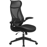 Songmics - Chaise de Bureau, Fauteuil, Dossier Ergonomique, Réglable en Hauteur, Accoudoirs Rabattables, Pivotantant avec Appui-tête, Capacité de 150