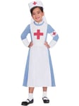 Childs Vintage Nurse Fancy Dress Costume Ww1 Ww2 Midwife Uniform Book Day Girls