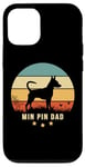 iPhone 12/12 Pro MIN PIN DAD retro sunset Design with Miniature Pinscher Case